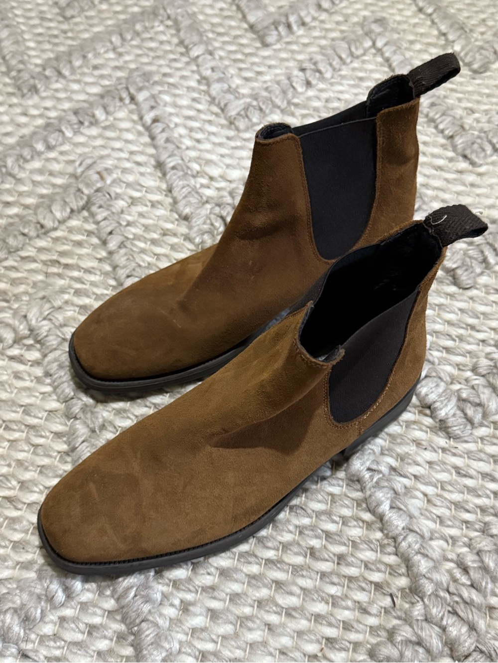 Anthropologie Chestnut Brown Suede Chelsea Booties
